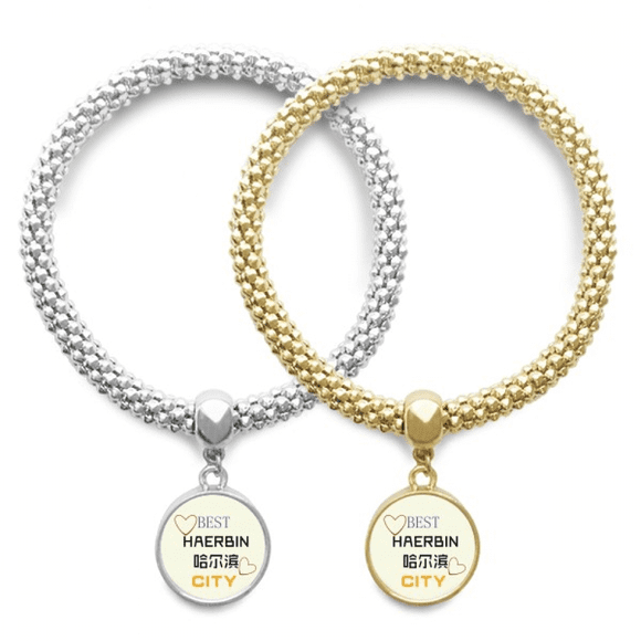 China Ice City Icon Art Déco Bracelet Amoureux Mode Pendentif Bijou Chaîne Couple