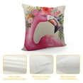 thumbnail image 4 of RUIYC  Throw Pillow Covers Animal with Flower Wreath Square Home Decorative Throw Pillow Case Cushion Covers  (Flamingo), 4 of 5
