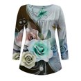 thumbnail image 4 of Ichuanyi liquidación de túnicas de talla grande para mujeres camisas de impresión de impresión Flowy verano botones plisados túnicas ICHUANYI WER202308216982, 4 of 6