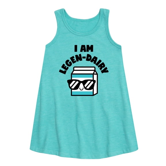 Instant Message - I Am Legen-Dairy - Cool Milk Carton - Toddler & Youth Girls A-line Dress
