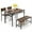Rustic Brown, variant on Costway Dining Table Set for 4 Rectangular Table with 2 Chairs, 1 Bench, Storage Racks Brown