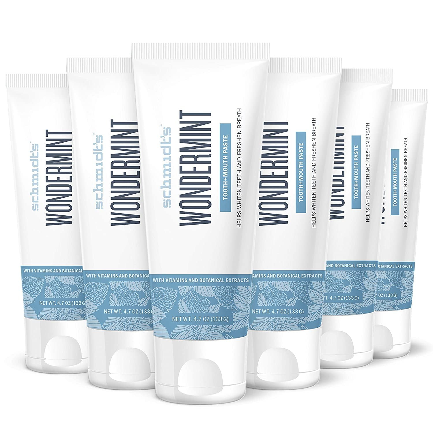 Schmidt's toothpaste For Clean Teeth, Wondermint, Fluoride Free 4.7 oz