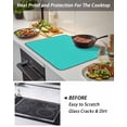 thumbnail image 5 of Stove Top Covers for Electric Stove, Turquoise Glass Stovetop Cover Protector, Modern Pure Turquoise Induction Cooktop Protector Oven Mat for Kitchen Countertop 24"x21", 5 of 8