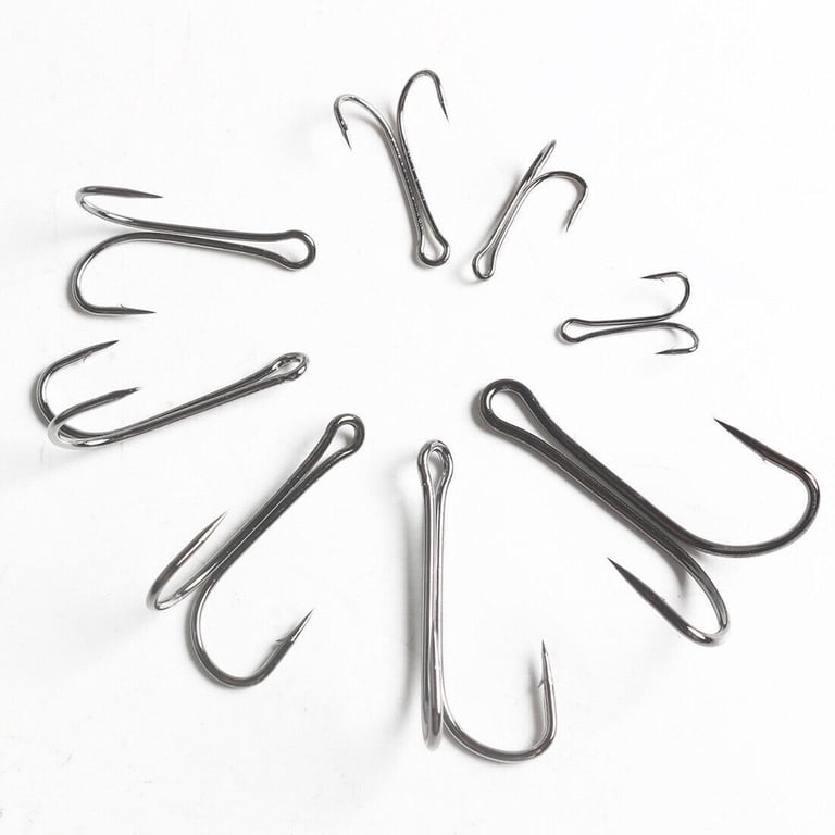double claw fishing hooks Eagle Claw 2x Double and Treble Hook,Curved Point,Regular Shank,Gold,T-Pack  Hook