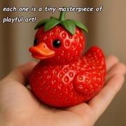 Fruit Themed Duck Figurines, Funny Resin Ducks for Ducks Lovers, Novelty Gifts for Home, Office Desktop Creative Fruit Themed Duckies Ornaments, Playful Charming Decor(Style 2)