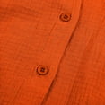 thumbnail image 6 of GiLiling Girls Casual 2 Piece Outfit Linen Long Sleeve Button Down Shirt and High Waist Drawstring Shorts Set (Orange, 7-8 Years), 6 of 9