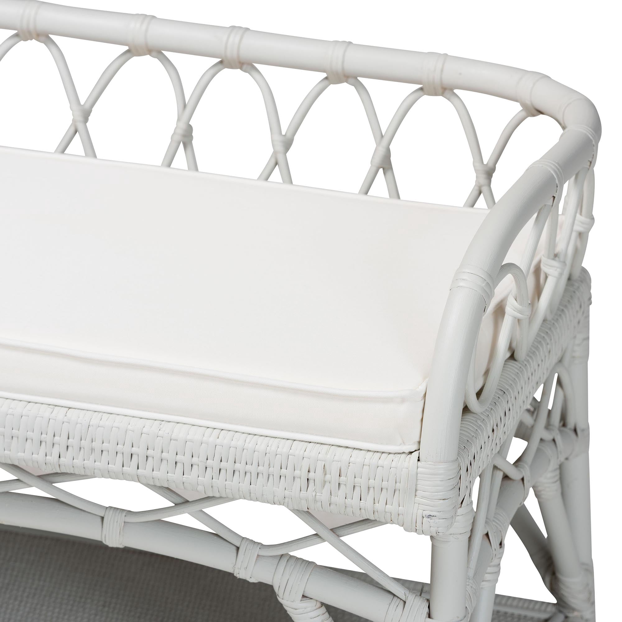 bali & pari Leryn Boho Accent Bench, White