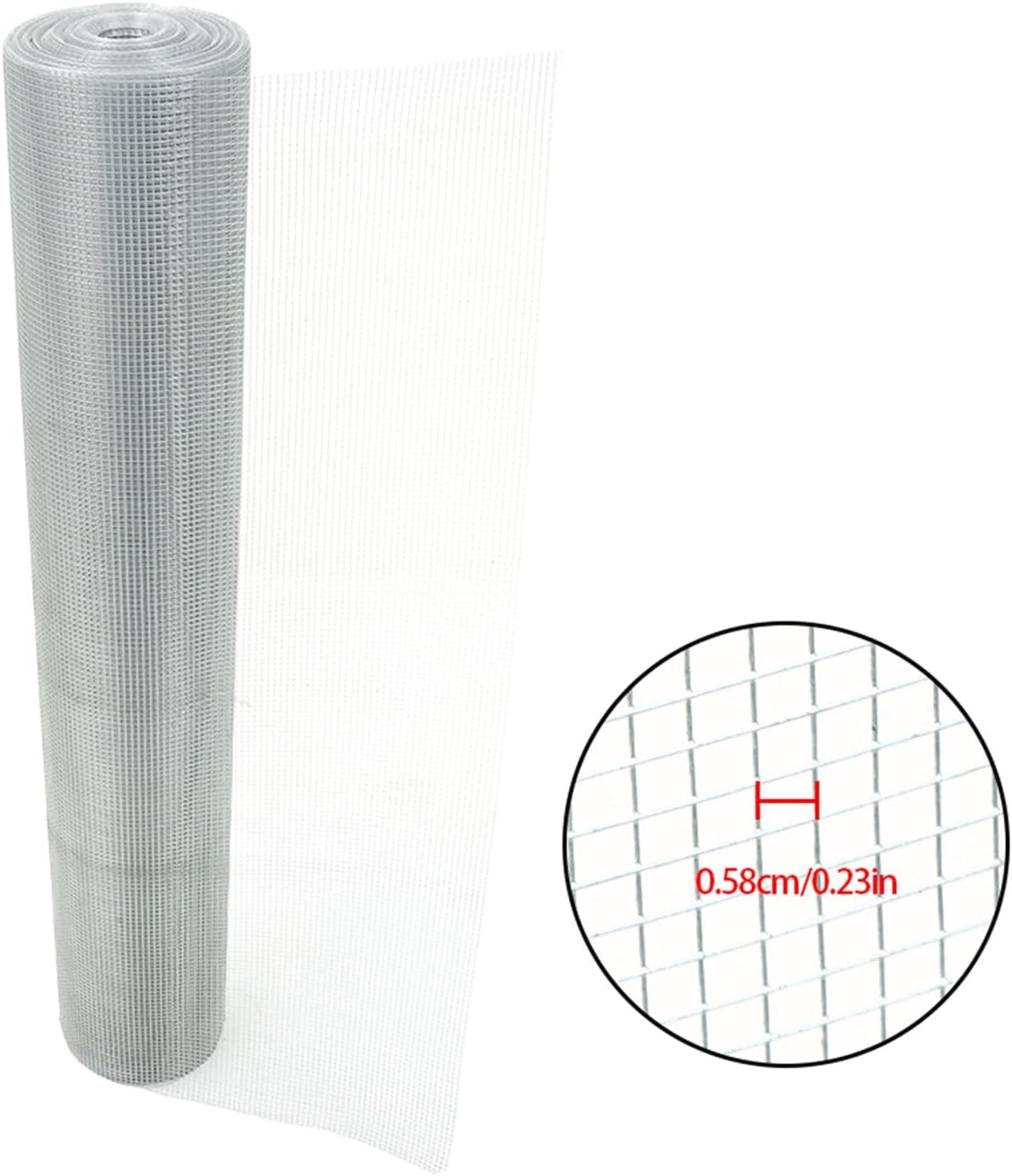 waltyotur 48 in x 100 ft Hardware Cloth, 1/4 in Chicken Wire Fence for Chicken Coop Fences and Poultry Animal Netting (23 Gauge, Silver White)