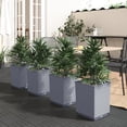 thumbnail image 3 of vidaXL Planters Flower Boxes with Rattan Look Outdoor Plant Boxes for Patio, 3 of 6