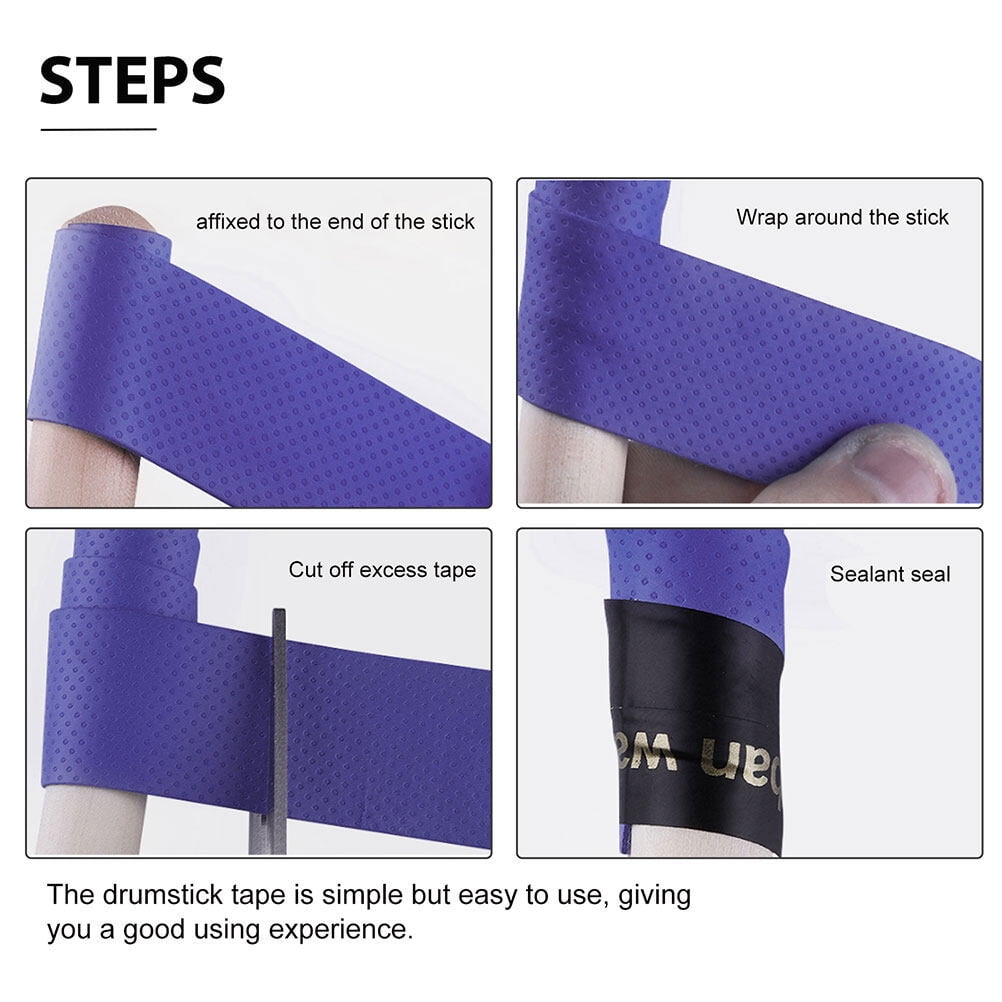 6 Rolls Drum Stick Tapes Drumstick Wrapping Tape Antislip Drumstick