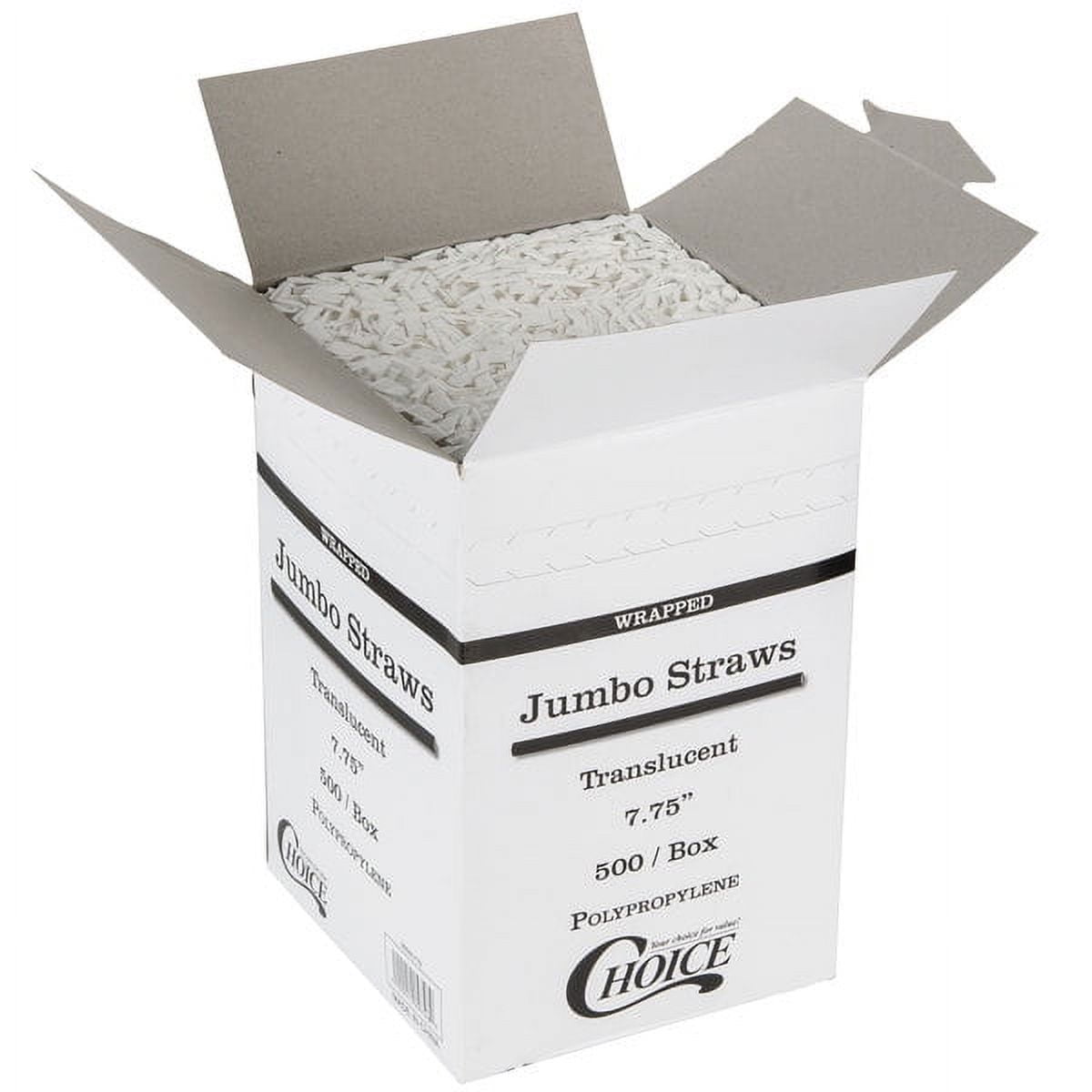 Choice 7 3/4 Jumbo White Wrapped Flex Straw - 400/Box