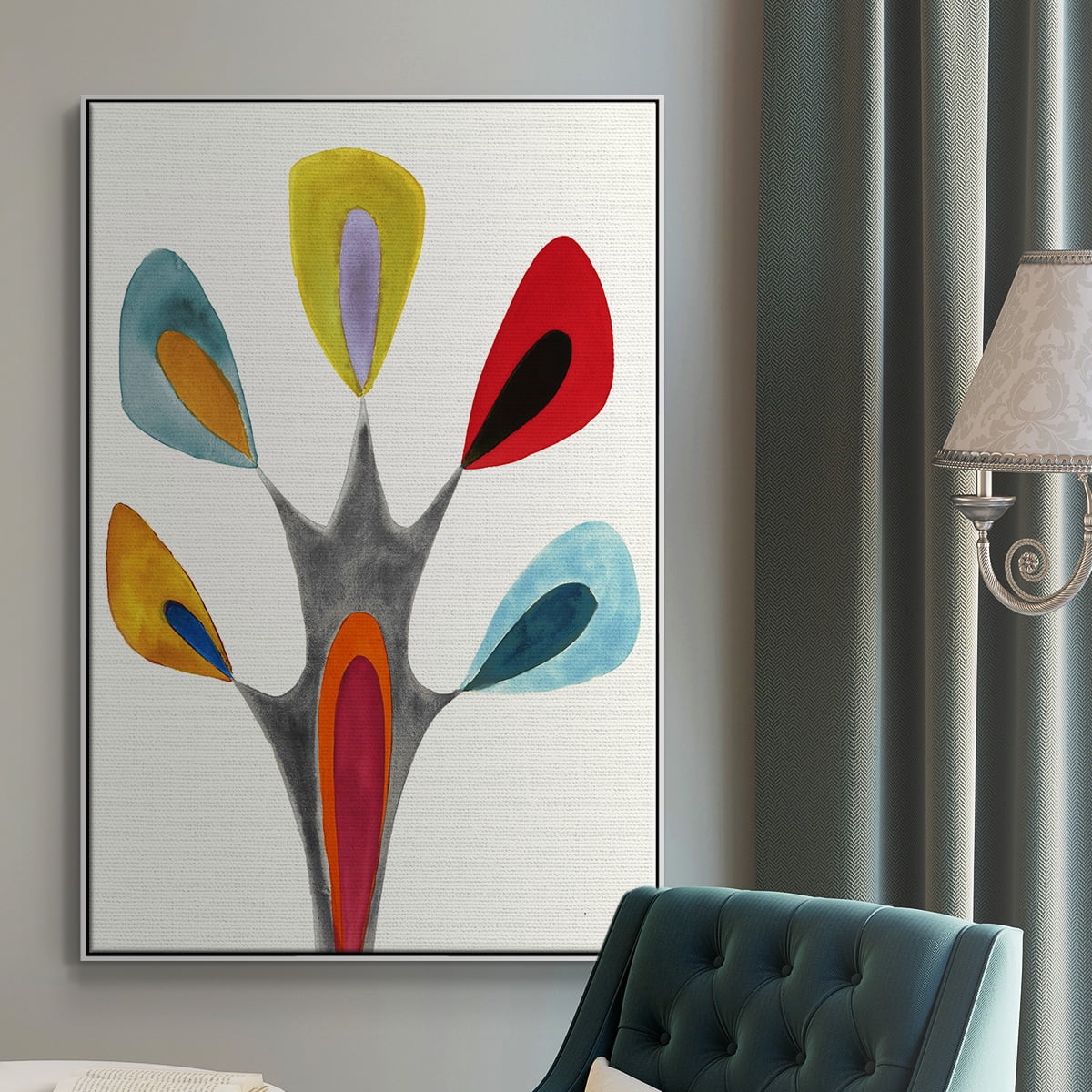 Magic Tricks II Framed Premium Gallery Wrapped Canvas - Ready to Hang - 25 x 37 - White Floating Frame