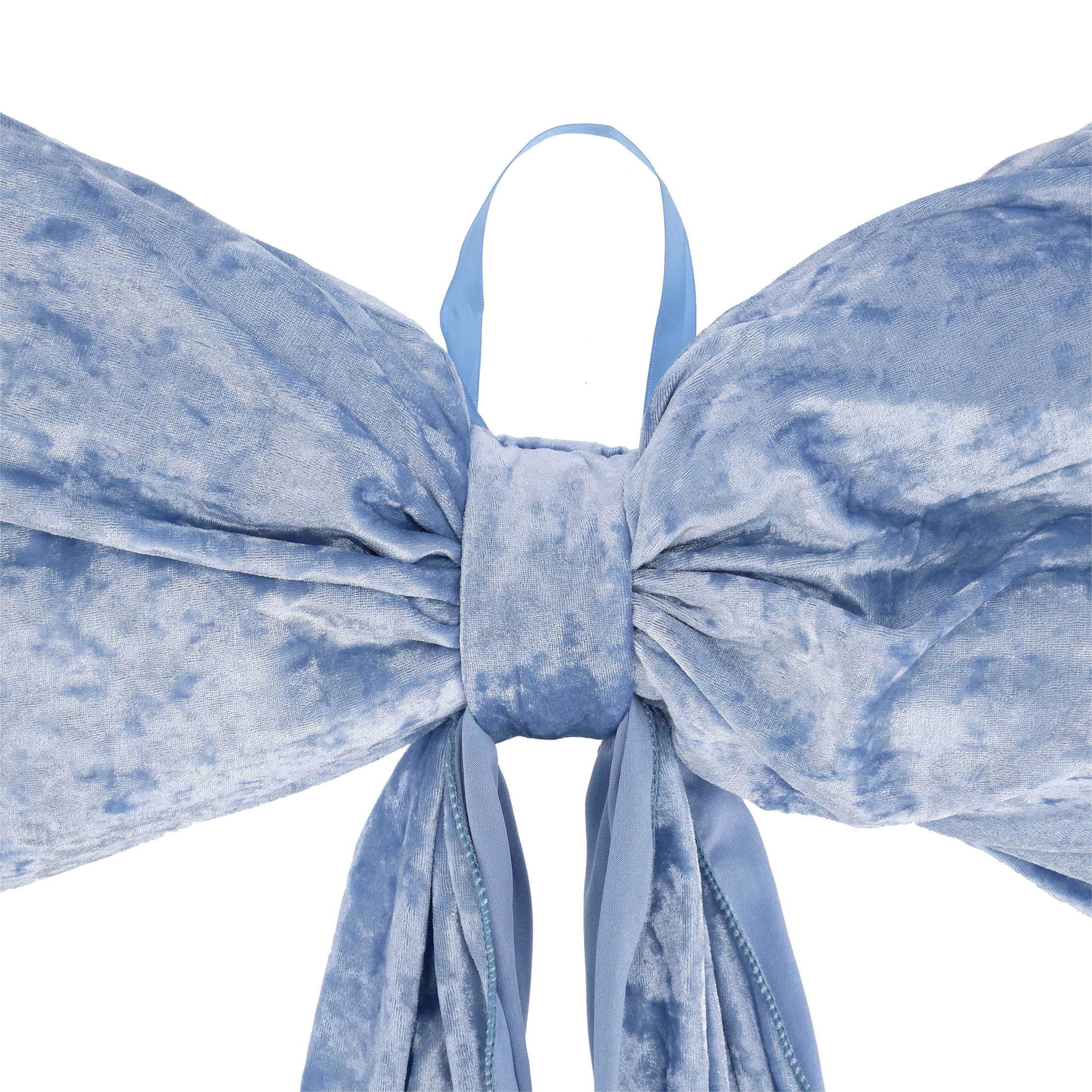 Velvet Bow Christmas Tree Topper, Light Blue, 7' x 2', by Holiday Time