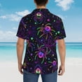 thumbnail image 6 of Balery Multi-colored Spiders Print Men's Hawaiian Shirts Short Sleeve Beach Shirt Relaxed Fit Vacation Button Down Shirts-Medium, 6 of 9