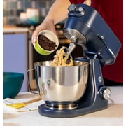 GE Appliances 5.3 qt Stand Mixer, Blue with Flat Beater, Dough Hook, Wire Whisk