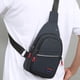 thumbnail image 4 of Mochila impermeable de nailon para el pecho – Mensajero de hombro ligero, multicompartimento, puerto para auriculares, viaje resistente al exterior, gris/negro/azul/verde ejército, 30x17x5cm, 4 of 6