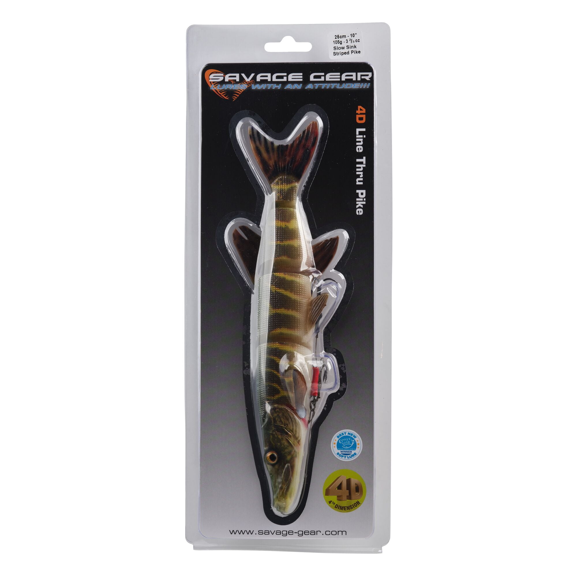 Savage Gear 4D Fishing Lure, 19 in, Striped Pike (1-count)