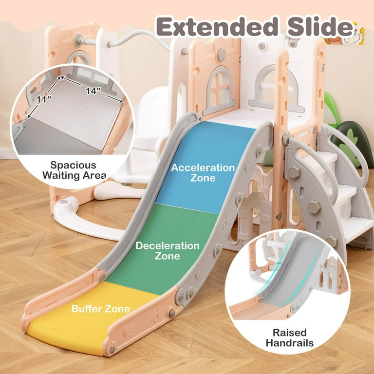 室内遊具 Costway 7-in-1 Toddler Slide & Swing Set Indoor Playground for
