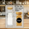 24 Pcs Spice Jars with Label, 4 oz Glass Jars with Bamboo Lids, Spice ...