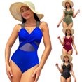 thumbnail image 3 of FLMEI Womens One Piece Swimsuits Womens Mesh Bikini High Waisted Bathing Suit Solid Colour Swimwear for Womens S-XXL, 3 of 9