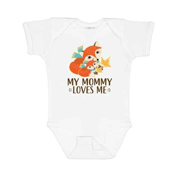 Inktastic My Mommy Loves Me Fox Boys or Girls Baby Bodysuit