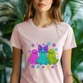 thumbnail image 5 of Cute Pastel Ghost Halloween Shirt with Glitter Effect Graphic Tee, Light Pink, Size L, 5 of 6