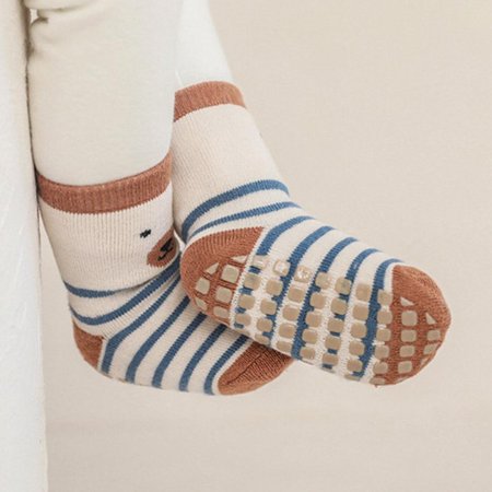 

Cartoon Toddler Socks Boys Girls Anti-Slip Ankle Socks Baby Walkers Non-Skip Cute Animal Cotton Cozy Socks with Grip