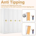 thumbnail image 5 of VINFORM Wardrobe Armoire, 4 Door Large Modern Closet Storage Cabinet for Bedroom with Hanging Pods & 2 Drawers, White, 5 of 8