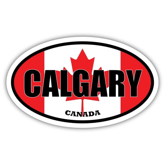 Calgary Canada Flag Oval Decal Vinyl Bumper Sticker 3x5 inches