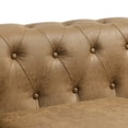 thumbnail image 3 of Miekor Furniture Classic Traditional Living Room Upholstered Sofa with high-tech Fabric Surface/ Chesterfield Tufted Fabric Sofa Couch, Large-Brown W5U948, 3 of 7