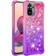 thumbnail image 3 of for Xiaomi Redmi Note 10 4G/Xiaomi Redmi Note 10S Case,Creativity Clear Gradient Quicksand Glitter Flowing Liquid Floating Case Bling Diamond Sparkle Cover for Redmi Note 10 4G JB Pink Mauve, 3 of 14