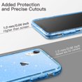 thumbnail image 7 of JETech Glitter Case for iPhone XR, 6.1-Inch, Bling Sparkle Shockproof Phone Bumper Cover, Cute Sparkly for Women and Girls (Blue), 7 of 7
