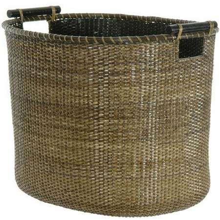 Oriental Furniture Rattan Oval Storage Bin
