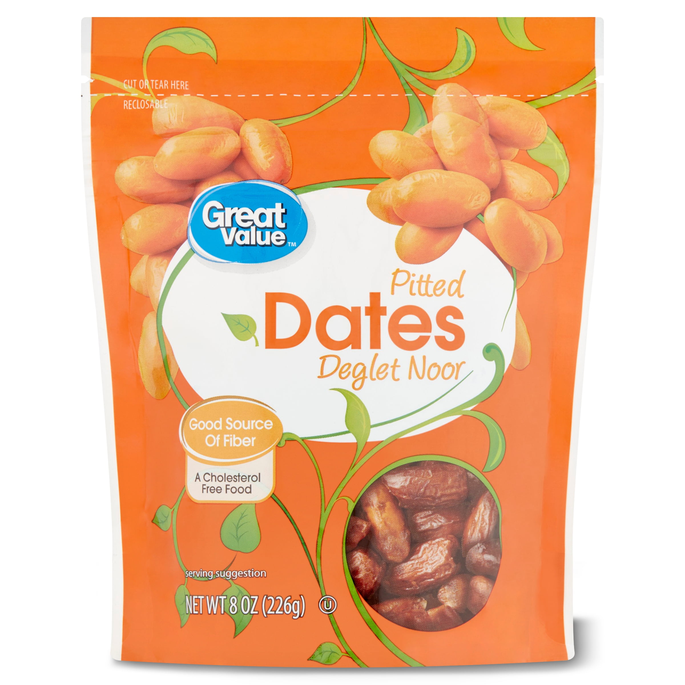 Great Value Pitted Deglet Noor Dates, 8 oz