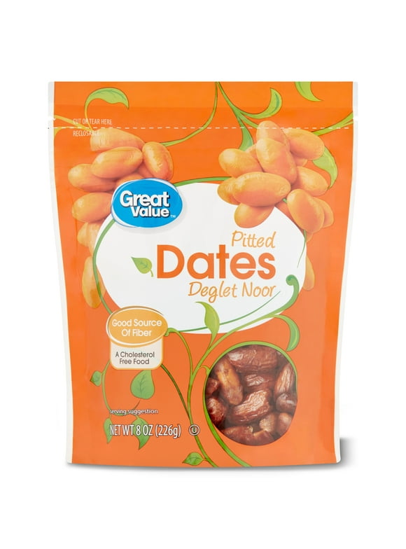 Great Value Pitted Deglet Noor Dates, 8 oz