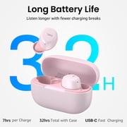 TOZO A1 Mini Wireless Ear Buds Headphones Bluetooth, 32H, AI Noise Cancelling Mic, Stereo Bass, Clear Calls, Lightweight IPX5 Waterproof, App 32EQ, Rose Gold