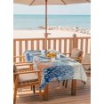 thumbnail image 2 of Outdoor Tablecloth with Umbrella Hole for Patio/Picnic/Party/Camping, Sea Turtle Coastal Waterproof Table Cloth Rectangle Table Cover Washable, Blue Red Summer Beach Coral Nautical Vintage (52"x 70"), 2 of 8