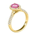 thumbnail image 3 of Aonejewelry 1.55 Ct. Ttw Diamond and Pear Shaped Pink Topaz Ring in 10K Yellow Gold, 3 of 4