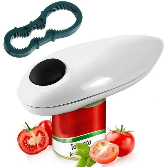 Hands-Free Battery-Operated White Can Opener in Black
