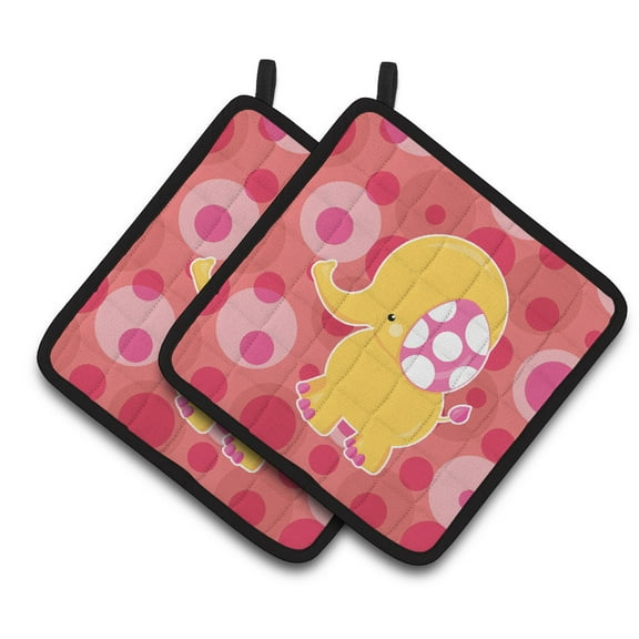 Caroline's Treasures Girl Elephant Pair of Pot Holders