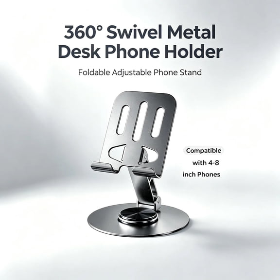 360° Swivel Metal Desk Tabletop Phone Holder, mobile viewingPhone Holder, Foldable Adjustable Phone Holder, mobile viewing stand Phone, Phone Holder Design Rotation Stand Cellphone