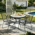 thumbnail image 4 of SalonMore 31.5in Round Outdoor Table with Umbrella Hole for Garden Patio, Dark Chocolate, 4 of 11