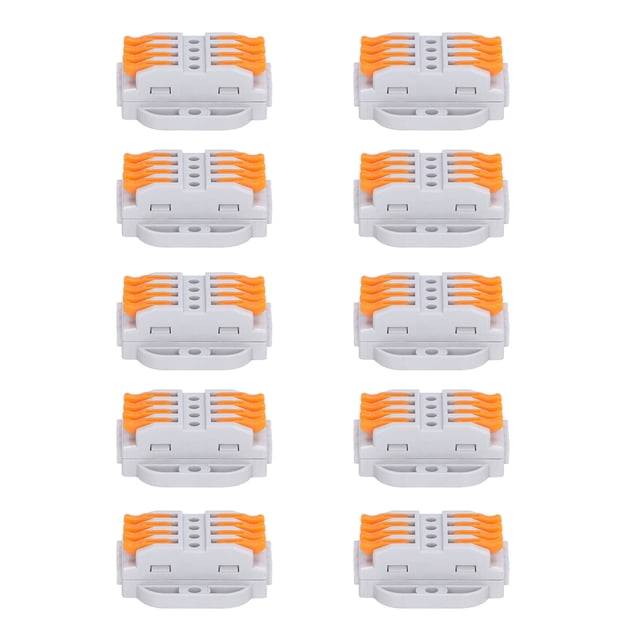 Pushin Terminal Block Wire Connector,10Pcs Lever Nut Wire Cable Clamp Terminal Block Spring Connector Way Port Conductor Proven Performance