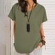 thumbnail image 2 of Vestidos Casuales Para Mujer, Blusas De Mujer De Moda Moda de verano para mujer, cuello en V, ocio, manga tres cuartos, color liso, 2 of 6