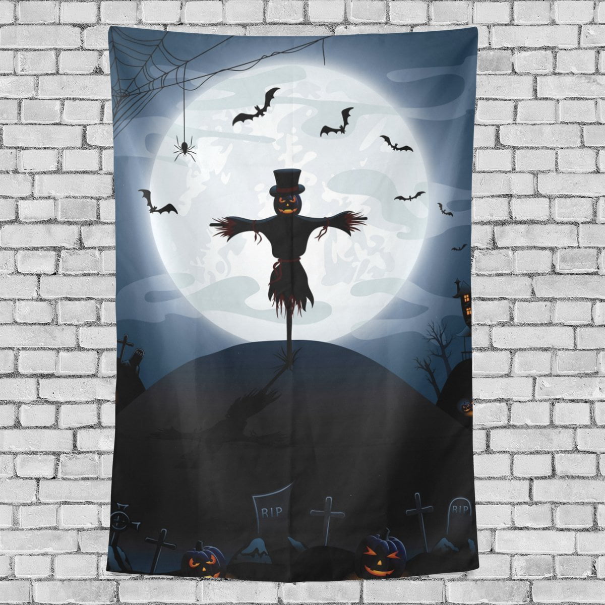 Wall Hanging Tapestry Halloween Scarecrow Party Livingroom Sheet Bedspread Decor 