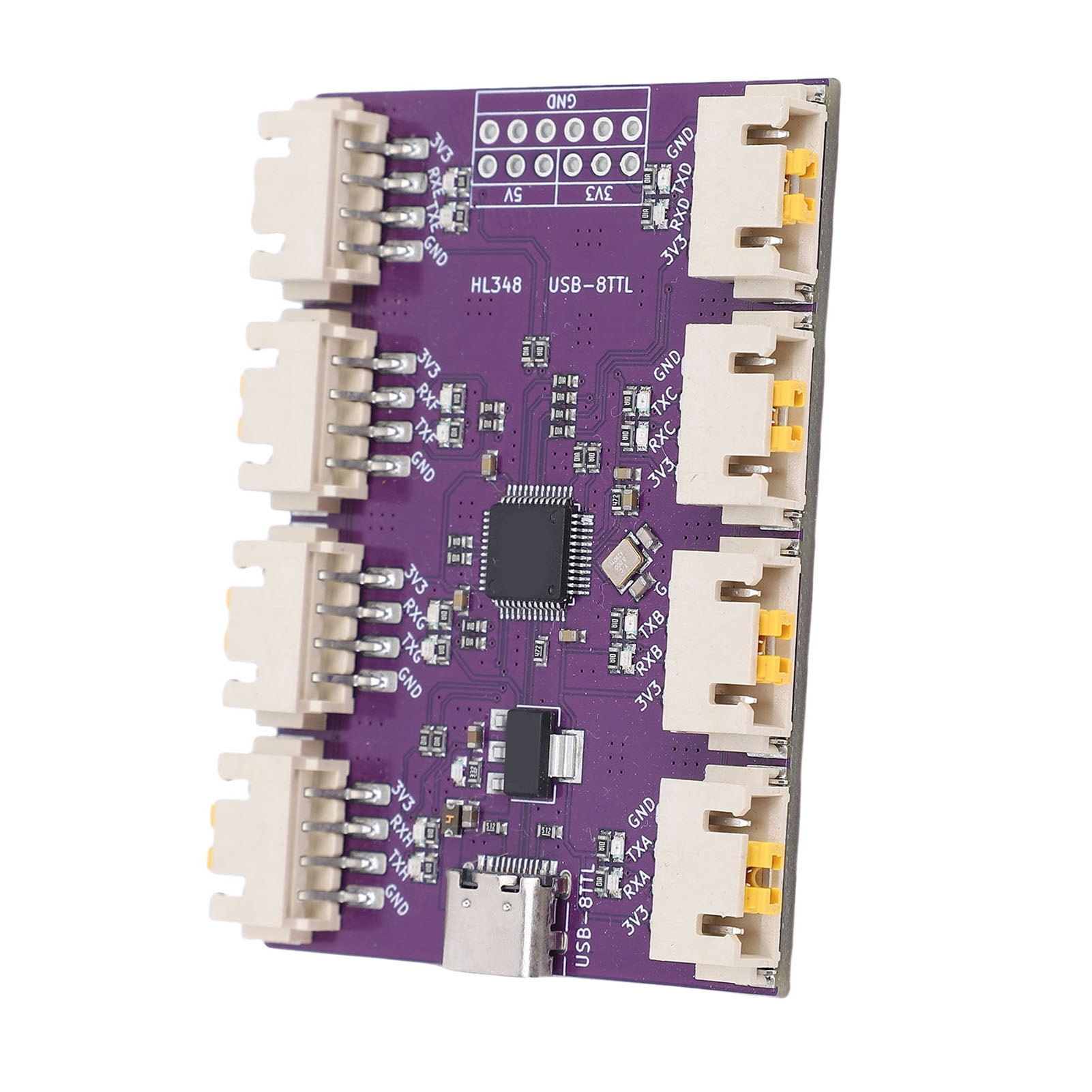 Convertidor USB A 8 Canales TTL Módulo Serie 6Mbps Alta Velocidad CH348 ...