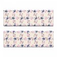 thumbnail image 2 of Romantic Bench Cushion Set of 2, Floral Bouquet and Swallow Birds Pattern, Standard Size Foam Pad and Decorative Cover, Indigo Champagne, by Ambesonne, 2 of 4