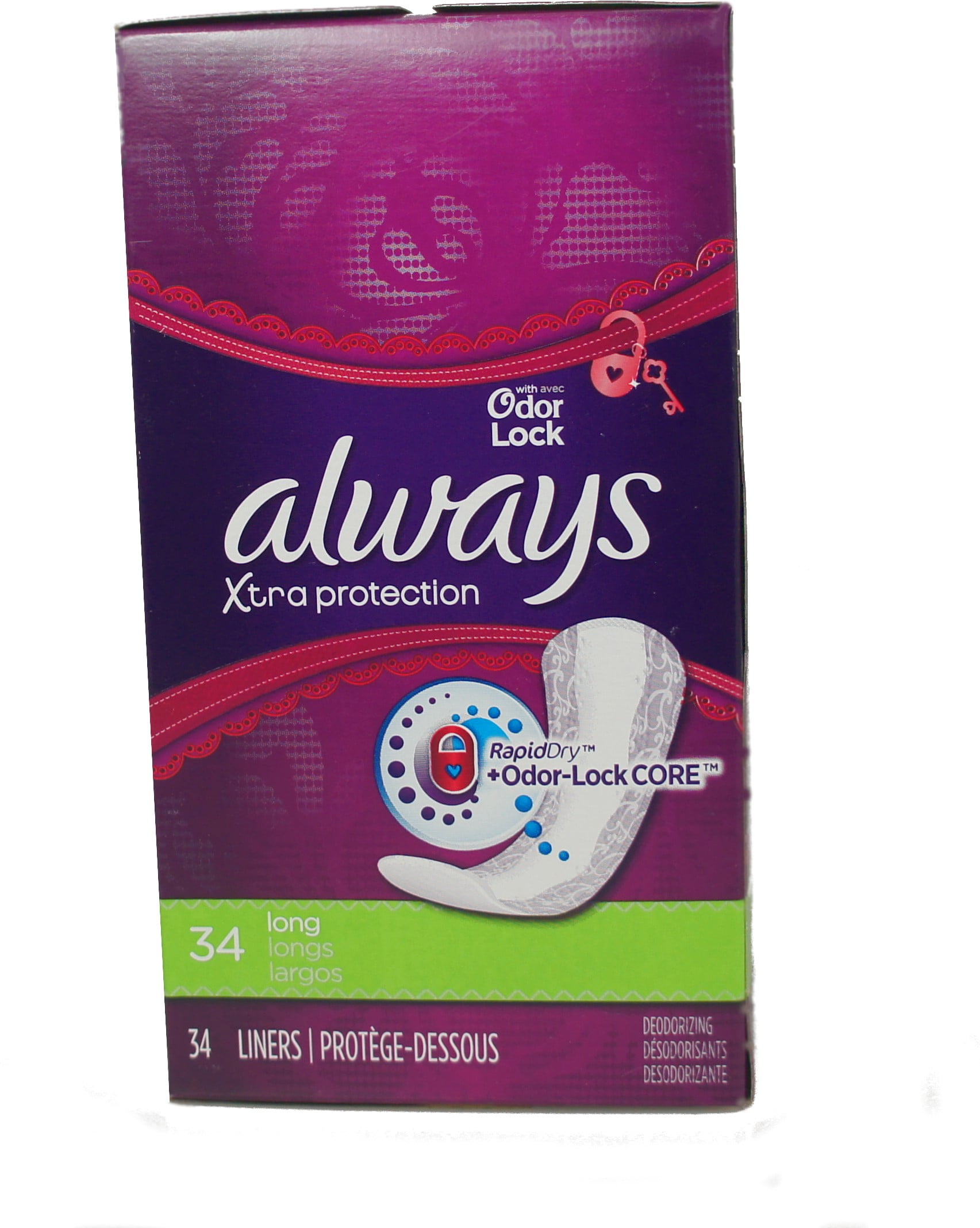 Always DriLiners Plus Long Pantiliners 34 Each (Pack of 3)