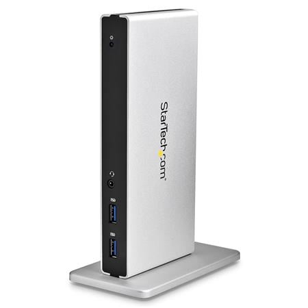 StarTech.com - DVI Dual-Monitor USB 3.0 Docking Station - Black / Silver