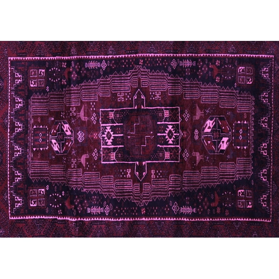 Ahgly Company Indoor Rectangle Persian Purple Traditional Area Rugs, 6' x 9'